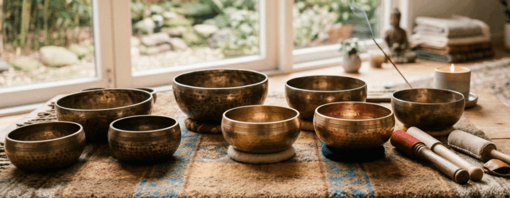 tibeti hangtálak hangulatosan elrendezve